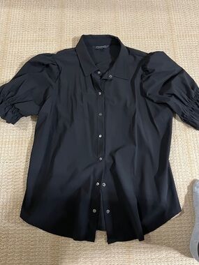 Liverpool shirt puff sleeve button down (snaps)